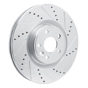 Jaguar F-Pace Brake Rotor (1) - Front Right - R1 Concepts - Drilled & Slotted - Silver - 2020